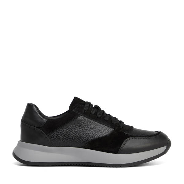 Siyah Hakiki Deri Erkek Sneaker - E26S1AY57906-A23 - 1