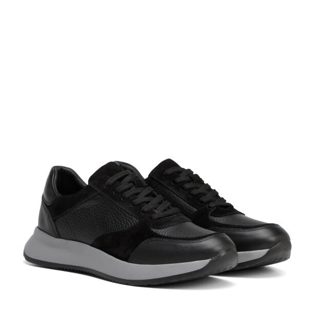 Siyah Hakiki Deri Erkek Sneaker - E26S1AY57906-A23 - 2
