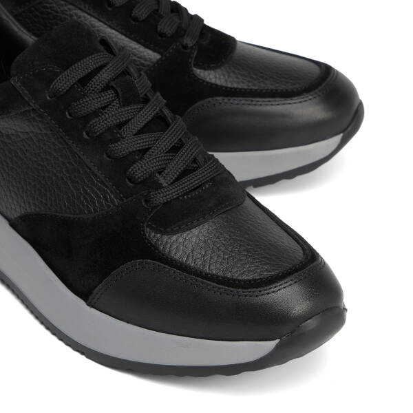 Siyah Hakiki Deri Erkek Sneaker - E26S1AY57906-A23 - 3