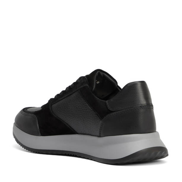 Siyah Hakiki Deri Erkek Sneaker - E26S1AY57906-A23 - 4