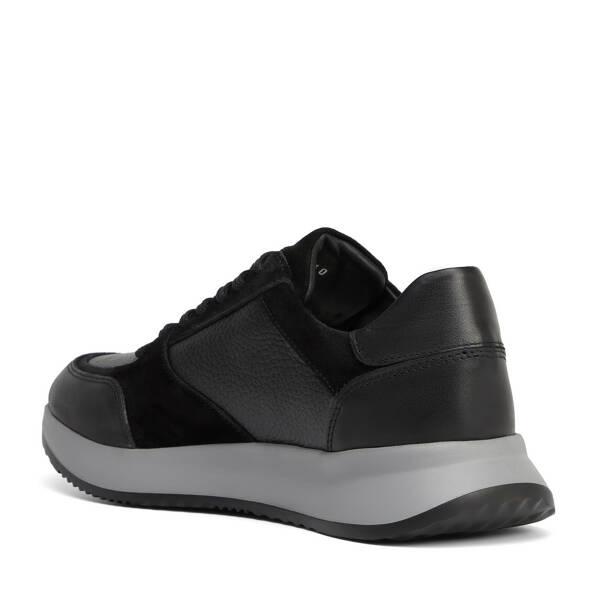 Siyah Hakiki Deri Erkek Sneaker - E26S1AY57906-A23 - 4