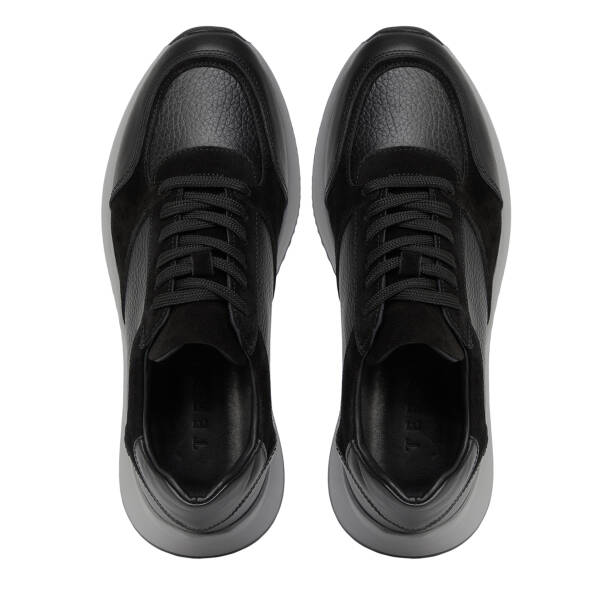 Siyah Hakiki Deri Erkek Sneaker - E26S1AY57906-A23 - 5