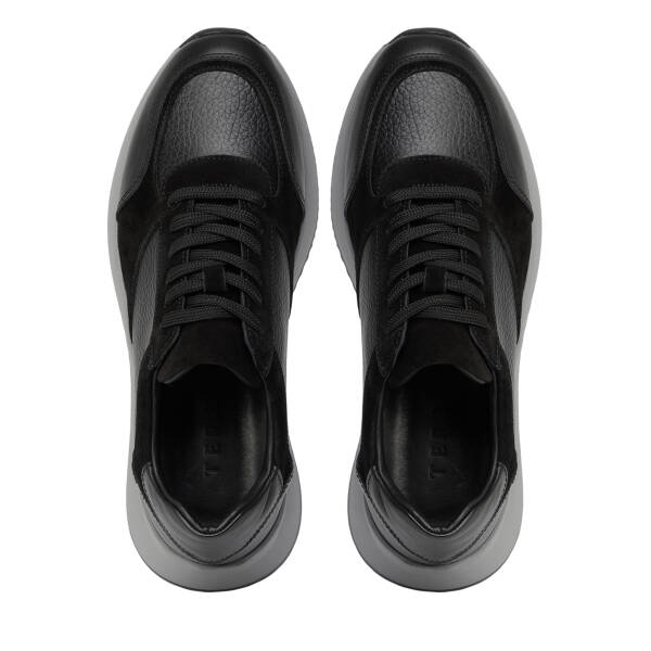 Siyah Hakiki Deri Erkek Sneaker - E26S1AY57906-A23 - 5