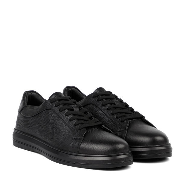 Siyah Hakiki Deri Erkek Sneaker - E26S1AY57924-A41 - 2