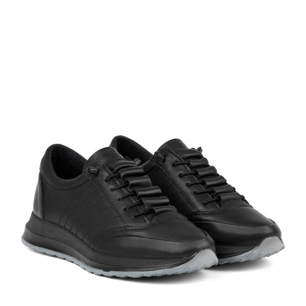 Siyah Hakiki Deri Erkek Sneaker - E26S1AY57927-A23 - 2