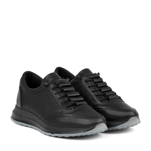 Siyah Hakiki Deri Erkek Sneaker - E26S1AY57927-A23 - 2