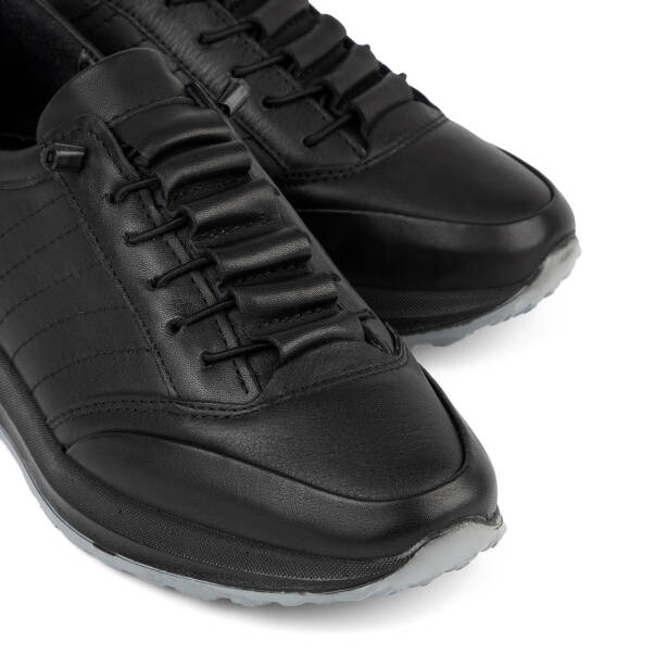 Siyah Hakiki Deri Erkek Sneaker - E26S1AY57927-A23 - 3