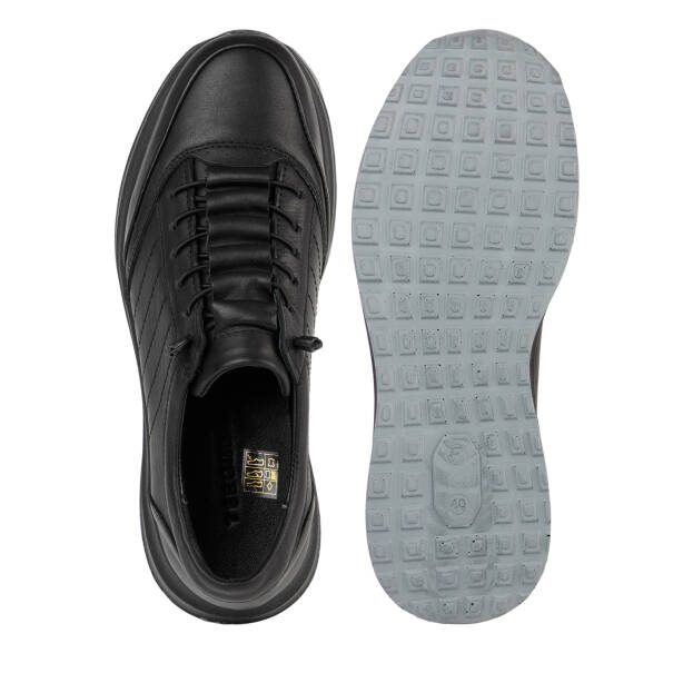 Siyah Hakiki Deri Erkek Sneaker - E26S1AY57927-A23 - 5