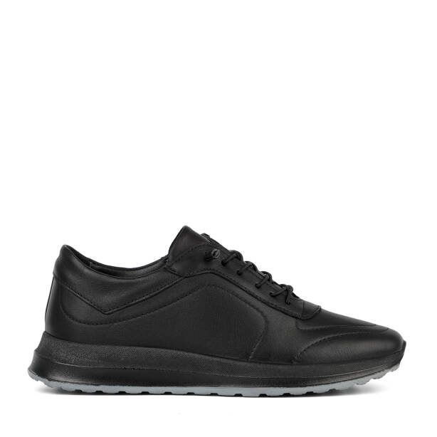Siyah Hakiki Deri Erkek Sneaker - E26S1AY57928-A23 - 1