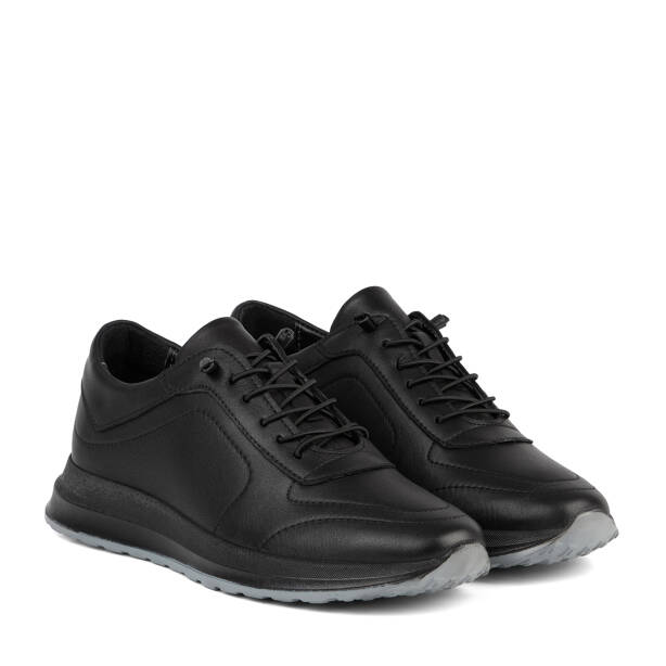 Siyah Hakiki Deri Erkek Sneaker - E26S1AY57928-A23 - 2