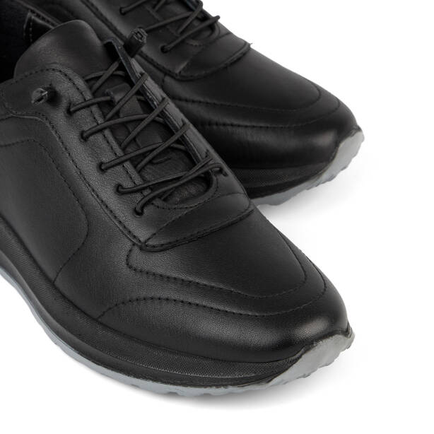 Siyah Hakiki Deri Erkek Sneaker - E26S1AY57928-A23 - 3