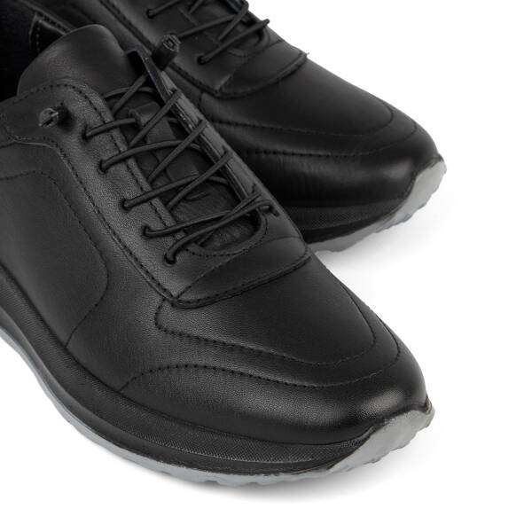Siyah Hakiki Deri Erkek Sneaker - E26S1AY57928-A23 - 3