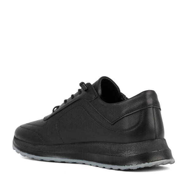 Siyah Hakiki Deri Erkek Sneaker - E26S1AY57928-A23 - 4