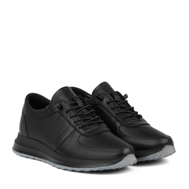 Siyah Hakiki Deri Erkek Sneaker - E26S1AY57929-A23 - 2