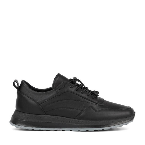 Siyah Hakiki Deri Erkek Sneaker - E26S1AY57930-A23 - 1