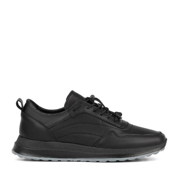 Siyah Hakiki Deri Erkek Sneaker - E26S1AY57930-A23 - 1