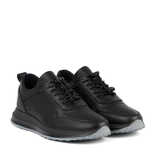 Siyah Hakiki Deri Erkek Sneaker - E26S1AY57930-A23 - 2