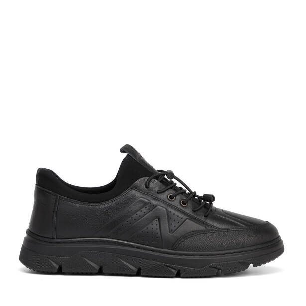Siyah Hakiki Deri Erkek Sneaker - E26S1AY57931-A23 - 1