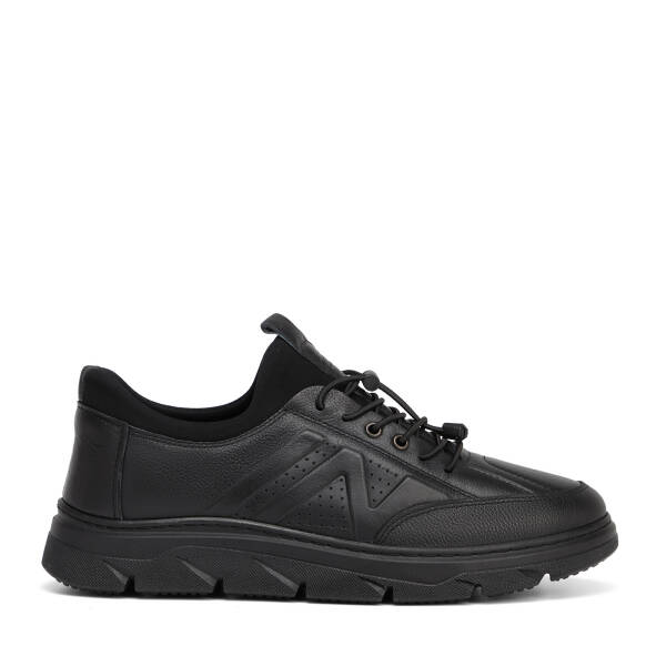 Siyah Hakiki Deri Erkek Sneaker - E26S1AY57931-A23 - 1