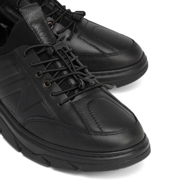 Siyah Hakiki Deri Erkek Sneaker - E26S1AY57931-A23 - 3