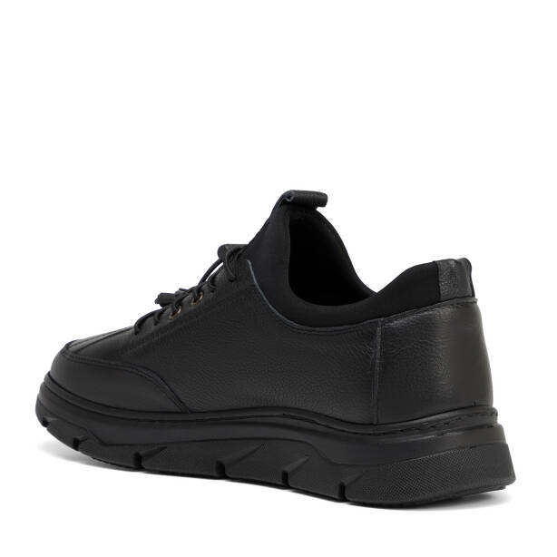 Siyah Hakiki Deri Erkek Sneaker - E26S1AY57931-A23 - 4