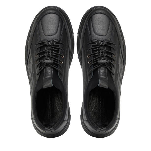 Siyah Hakiki Deri Erkek Sneaker - E26S1AY57931-A23 - 5