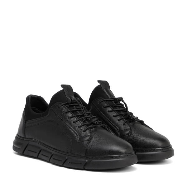 Siyah Hakiki Deri Erkek Sneaker - E26S1AY57932-A23 - 2