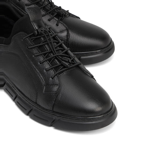 Siyah Hakiki Deri Erkek Sneaker - E26S1AY57932-A23 - 3