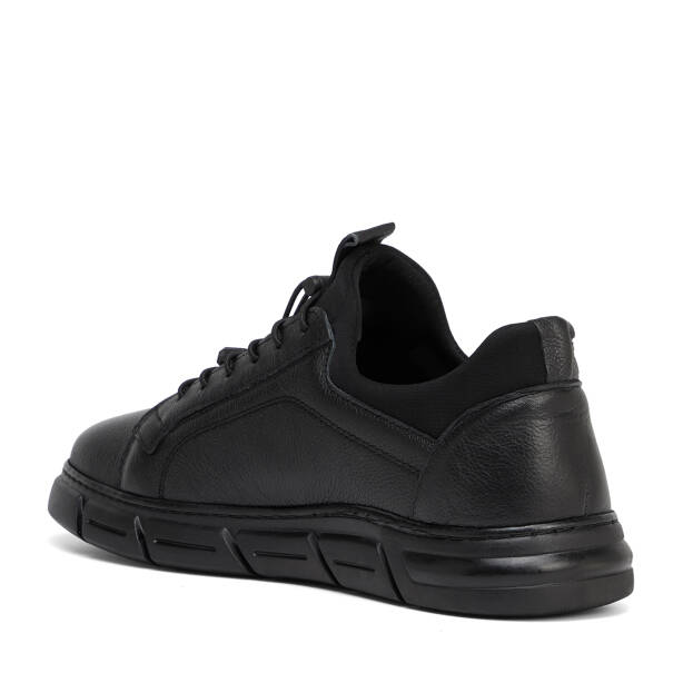 Siyah Hakiki Deri Erkek Sneaker - E26S1AY57932-A23 - 4