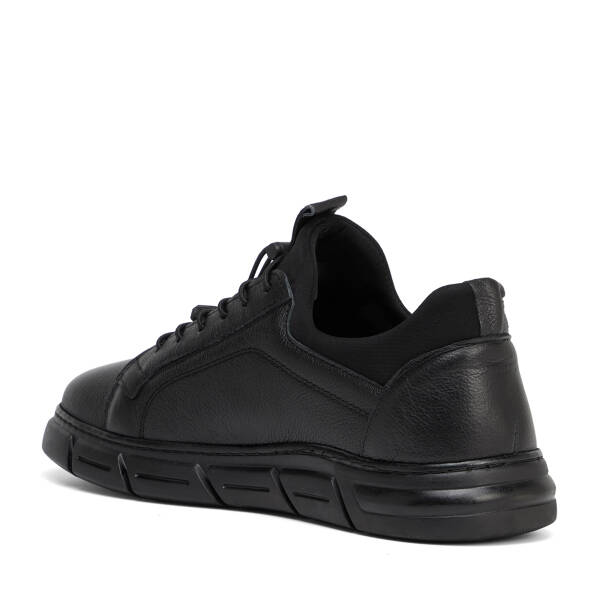 Siyah Hakiki Deri Erkek Sneaker - E26S1AY57932-A23 - 4