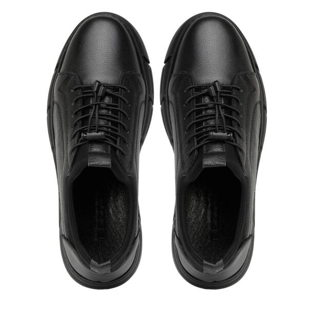 Siyah Hakiki Deri Erkek Sneaker - E26S1AY57932-A23 - 5