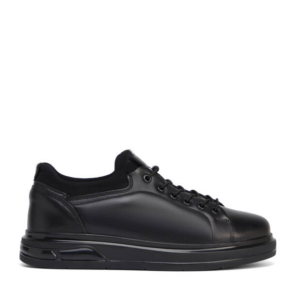 Siyah Hakiki Deri Erkek Sneaker - E26S1AY57936-A23 - 1