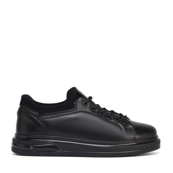 Siyah Hakiki Deri Erkek Sneaker - E26S1AY57936-A23 - 1