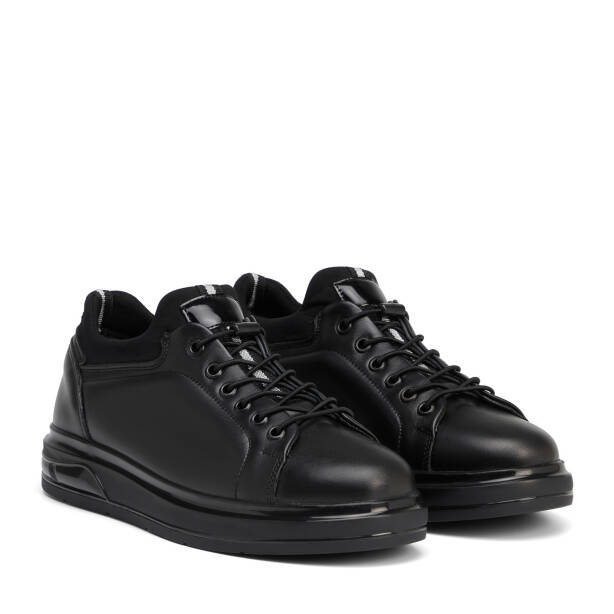 Siyah Hakiki Deri Erkek Sneaker - E26S1AY57936-A23 - 2