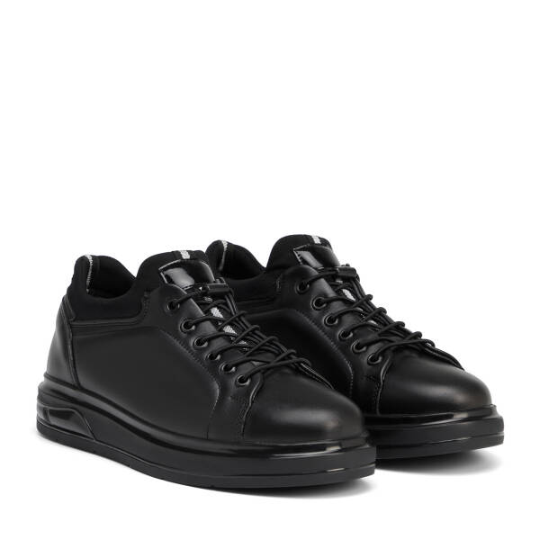 Siyah Hakiki Deri Erkek Sneaker - E26S1AY57936-A23 - 2