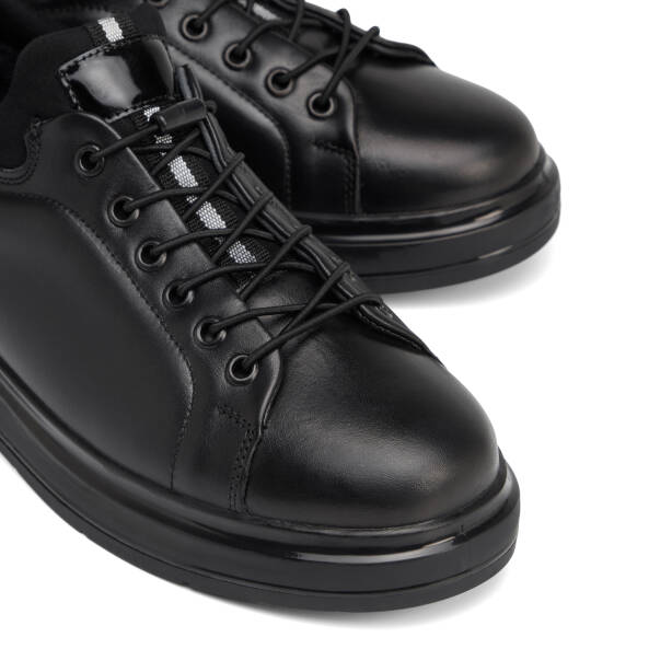 Siyah Hakiki Deri Erkek Sneaker - E26S1AY57936-A23 - 3