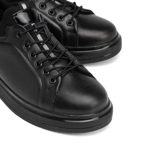Siyah Hakiki Deri Erkek Sneaker - E26S1AY57936-A23 - 3