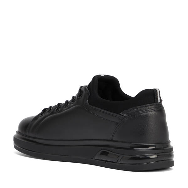 Siyah Hakiki Deri Erkek Sneaker - E26S1AY57936-A23 - 4