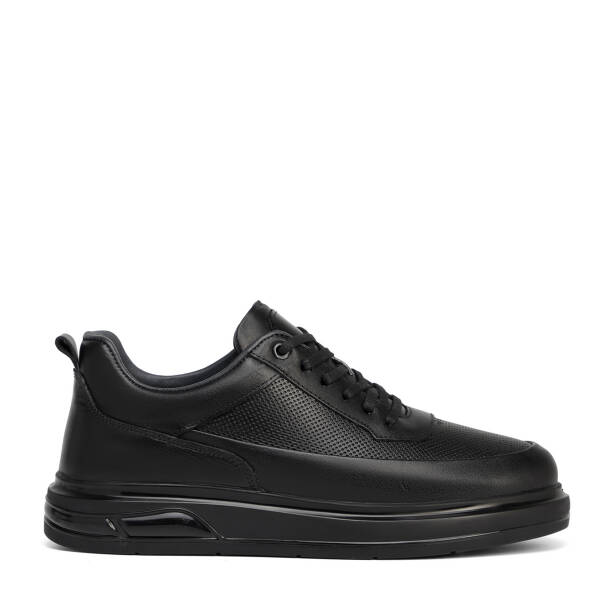 Siyah Hakiki Deri Erkek Sneaker - E26S1AY57937-A23 - 1