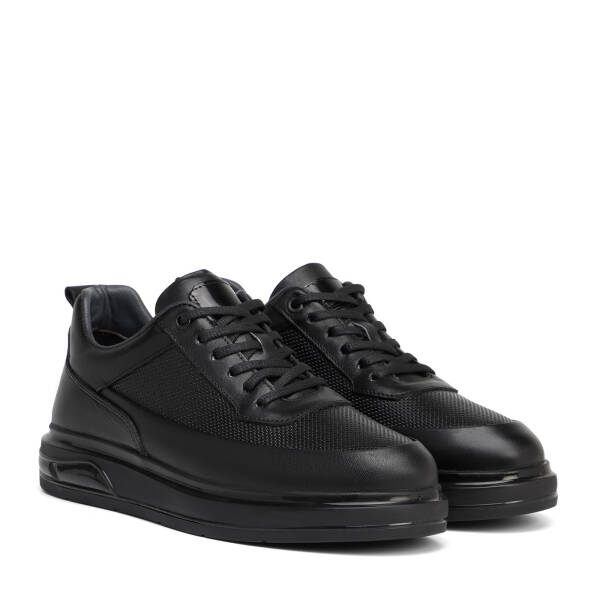 Siyah Hakiki Deri Erkek Sneaker - E26S1AY57937-A23 - 2