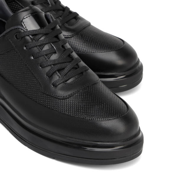 Siyah Hakiki Deri Erkek Sneaker - E26S1AY57937-A23 - 3