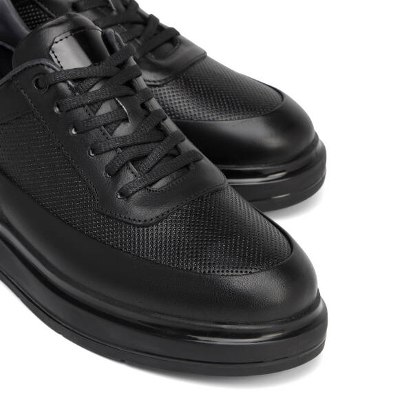 Siyah Hakiki Deri Erkek Sneaker - E26S1AY57937-A23 - 3