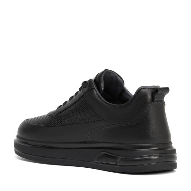 Siyah Hakiki Deri Erkek Sneaker - E26S1AY57937-A23 - 4