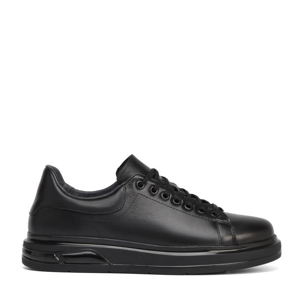 Siyah Hakiki Deri Erkek Sneaker - E26S1AY57938-A23 - 1