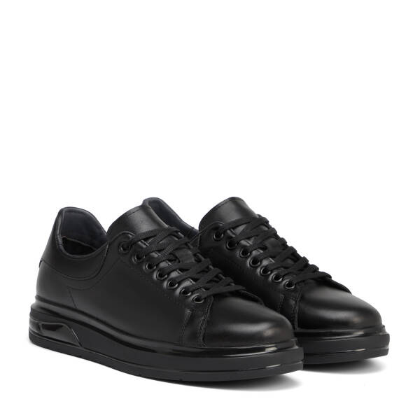 Siyah Hakiki Deri Erkek Sneaker - E26S1AY57938-A23 - 2