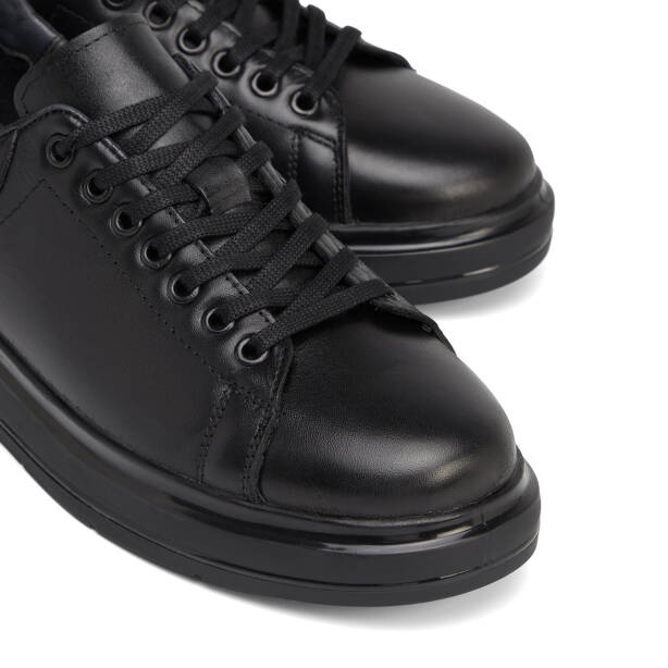 Siyah Hakiki Deri Erkek Sneaker - E26S1AY57938-A23 - 3
