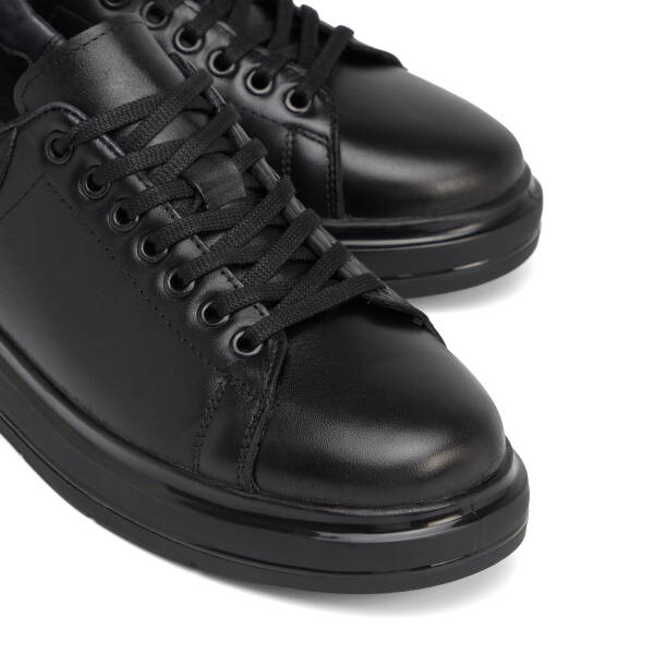 Siyah Hakiki Deri Erkek Sneaker - E26S1AY57938-A23 - 3