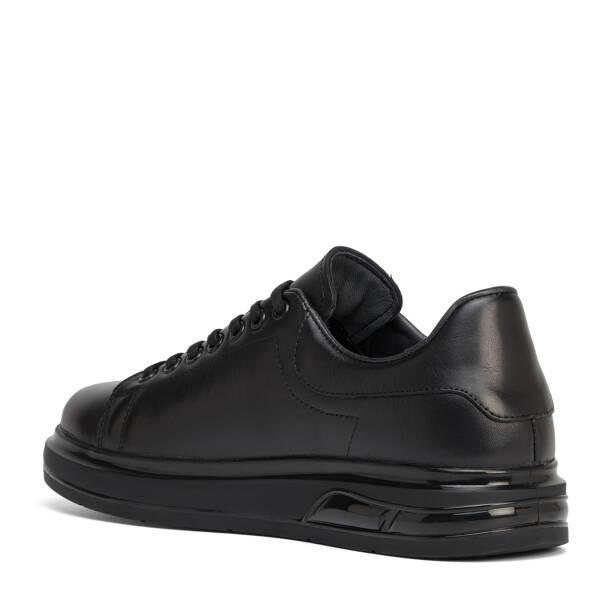 Siyah Hakiki Deri Erkek Sneaker - E26S1AY57938-A23 - 4