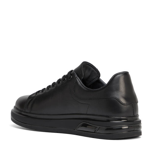 Siyah Hakiki Deri Erkek Sneaker - E26S1AY57938-A23 - 4