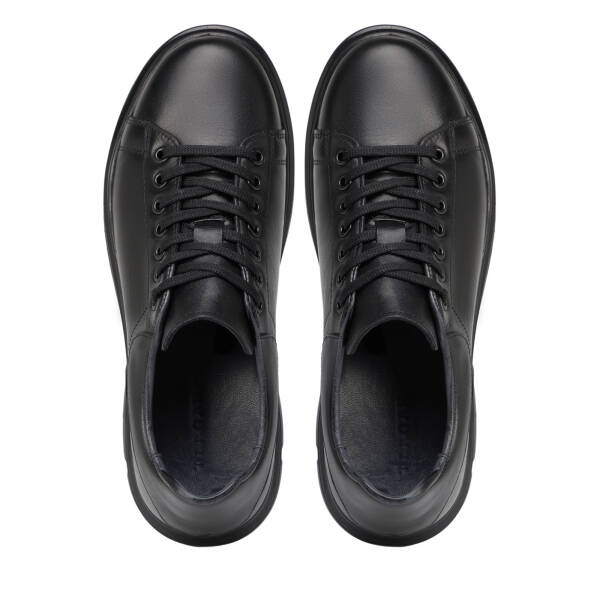 Siyah Hakiki Deri Erkek Sneaker - E26S1AY57938-A23 - 5
